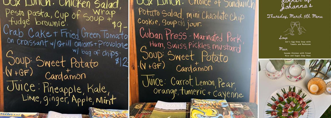Johanna’s Events and Catering Menu