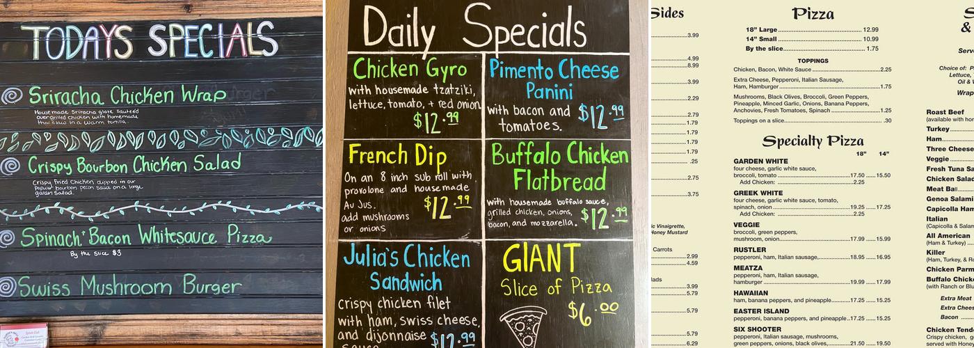 Garden Deli & Pizzeria Menu
