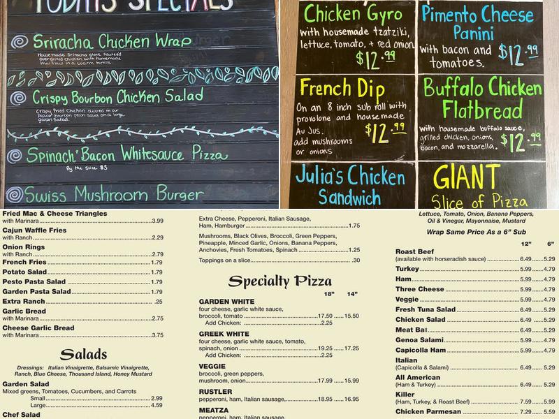 Garden Deli & Pizzeria Menu
