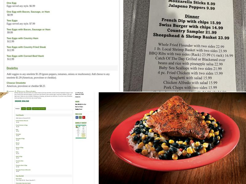 Darrell's Restaurant Menu