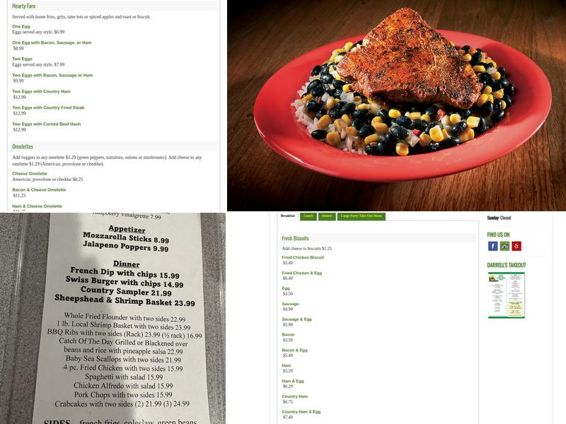 Darrell's Restaurant Menu