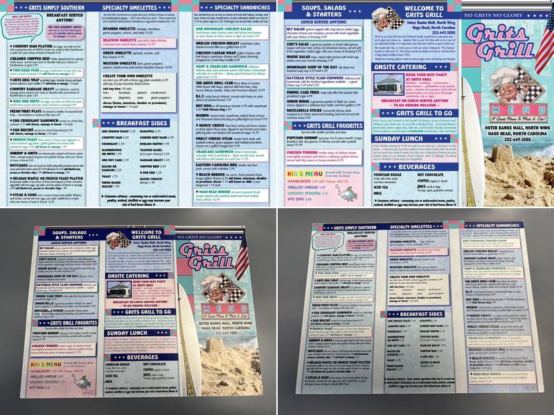 Grits Grill Menu