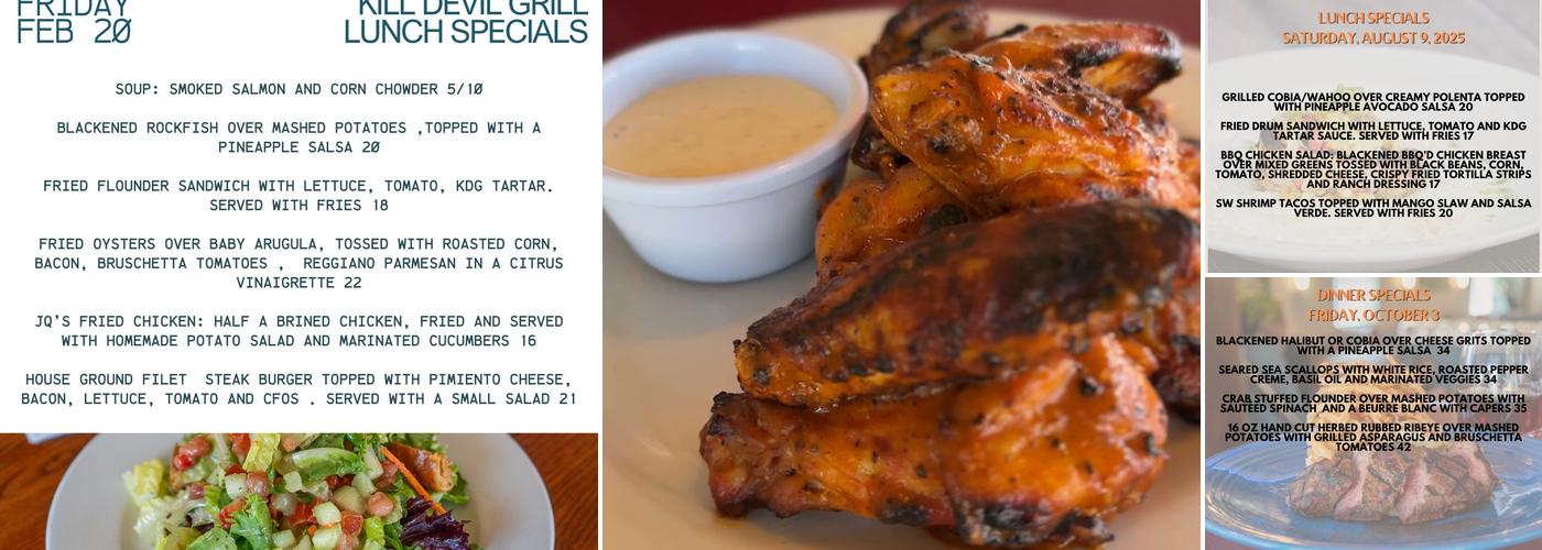 The Kill Devil Grill Menu