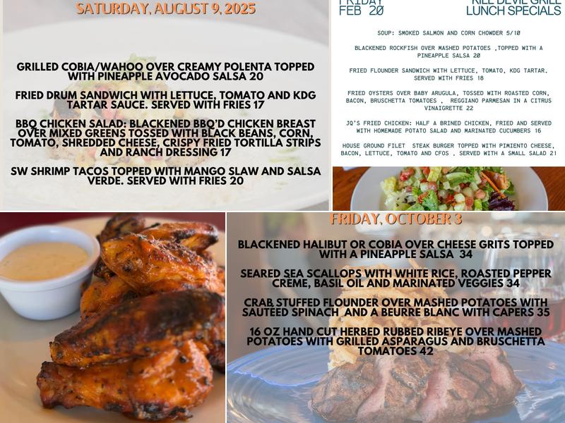The Kill Devil Grill Menu