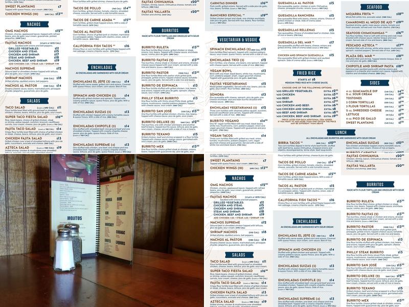 Plaza Azteca Mexican Restaurant · OBX Menu