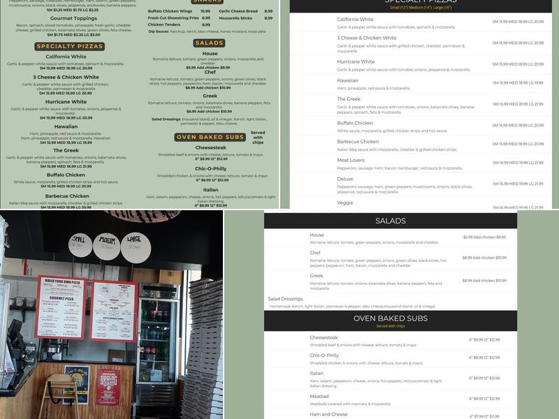 Pizzazz Pizza of Nags Head Menu