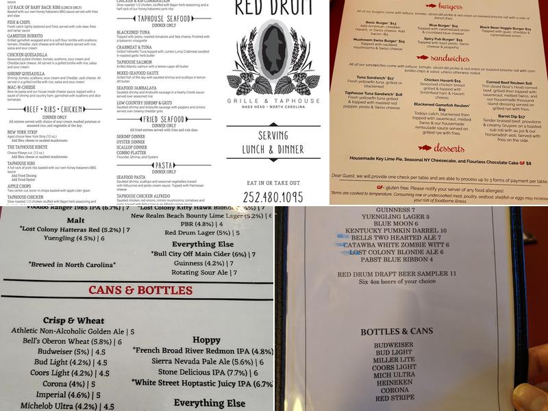 Red Drum Grill & Tap House Menu