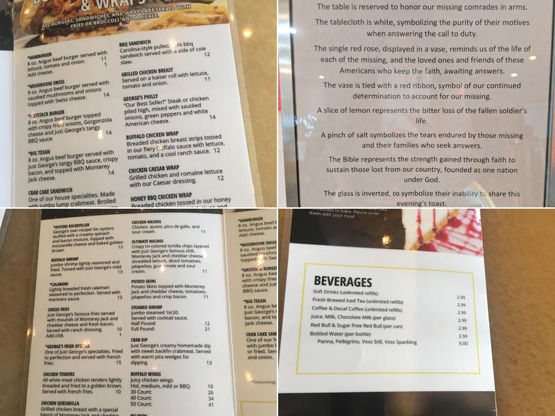 Captain George's Seafood Restaurant Menu