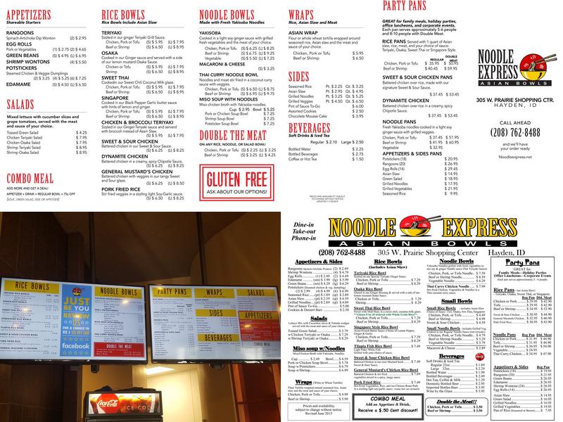 Noodle Express Menu
