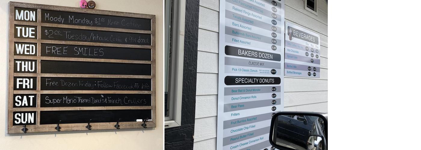 The Donut House Menu