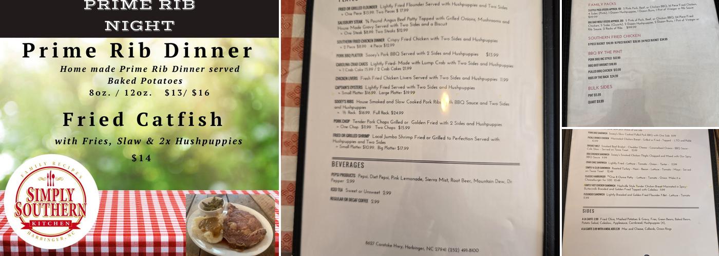 Simply Southern Kitchen Menu