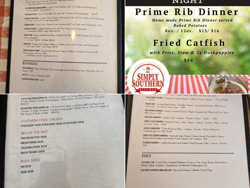 Simply Southern Kitchen Menu