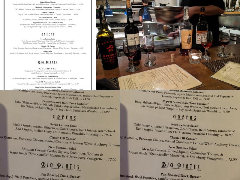 Ocean Boulevard Bistro and Martini Bar Menu