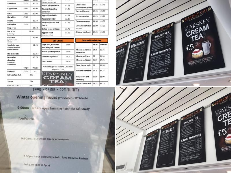 Kearsney Abbey Tea Rooms Menu