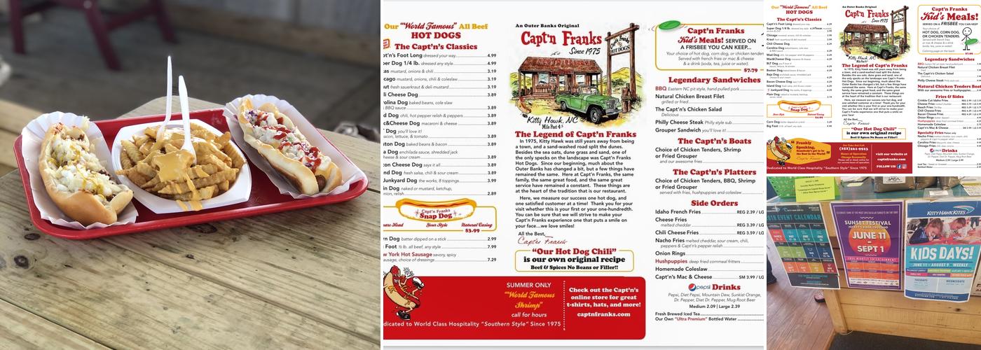 Capt'n Franks Menu