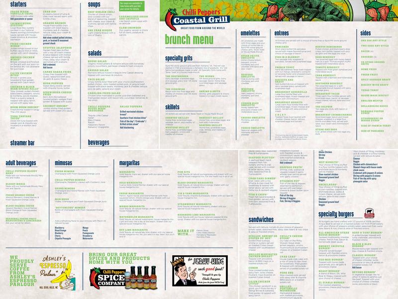 Chilli Peppers Coastal Grill Menu