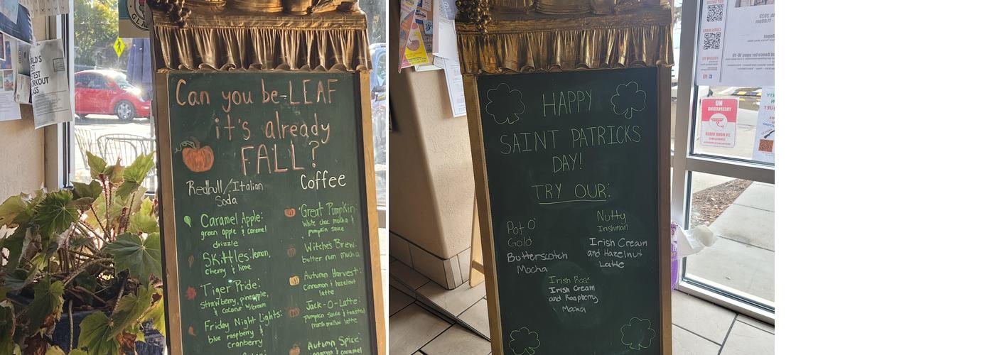 Lucky Perk Coffee Menu