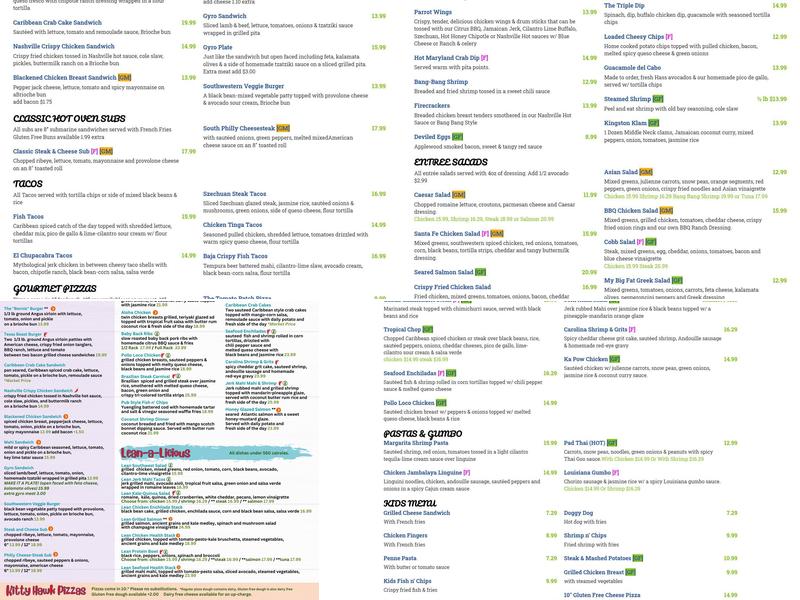 Barefoot Bernie's Tropical Grill & Bar Menu