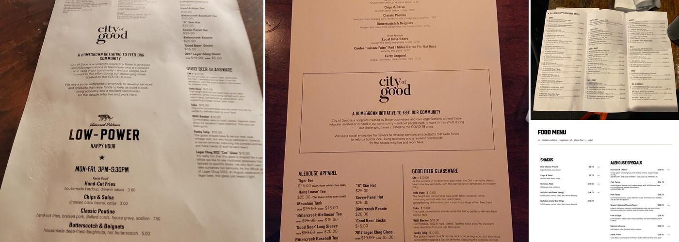 Bittercreek Alehouse Menu