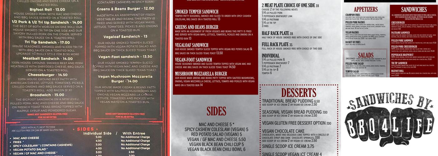 BBQ4LIFE Menu