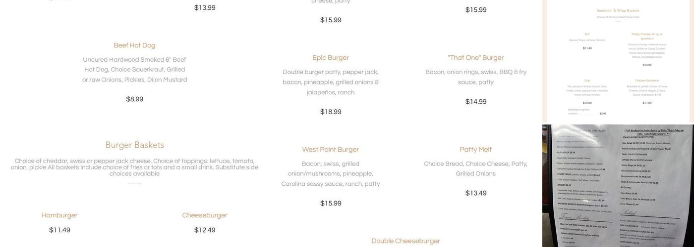 West Point Menu
