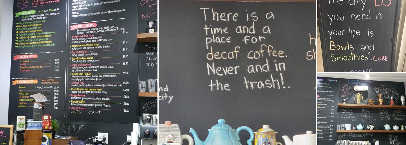 Cure Cafe Menu