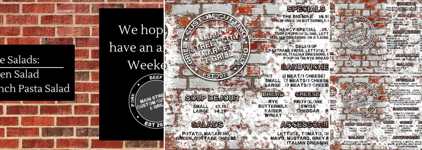 Main Street Custom Cutting & Grill Menu