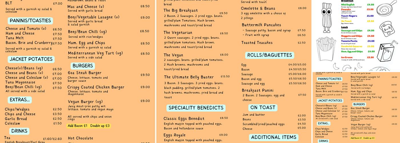 My Happy Place Café Menu