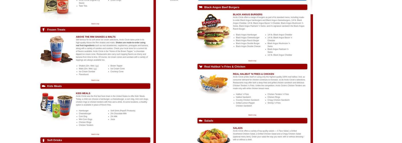 Arctic Circle Menu