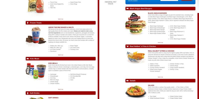 Arctic Circle Menu