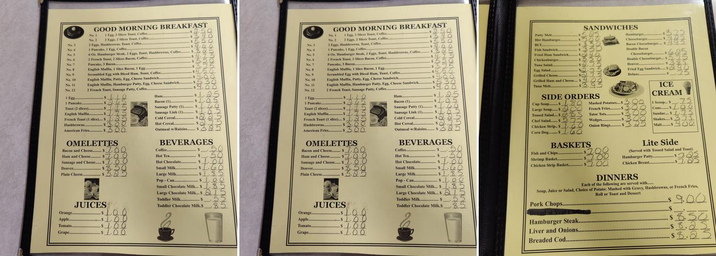Paragon Cafe Menu