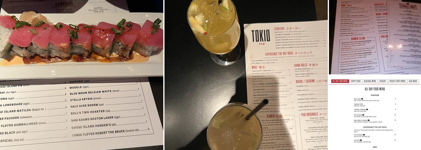 Tokio Pub Menu