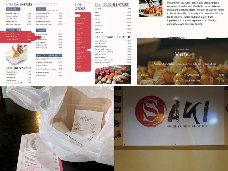 Saki Hibachi And Steak House Menu