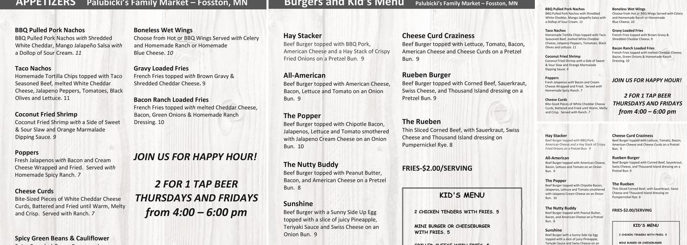 Bistro 300 Bar & Grill Menu