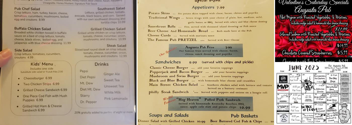 Augusta Pub Menu
