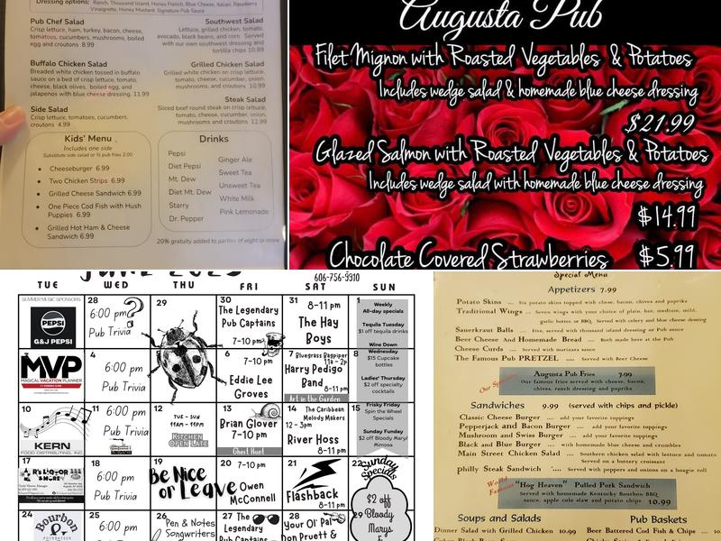 Augusta Pub Menu