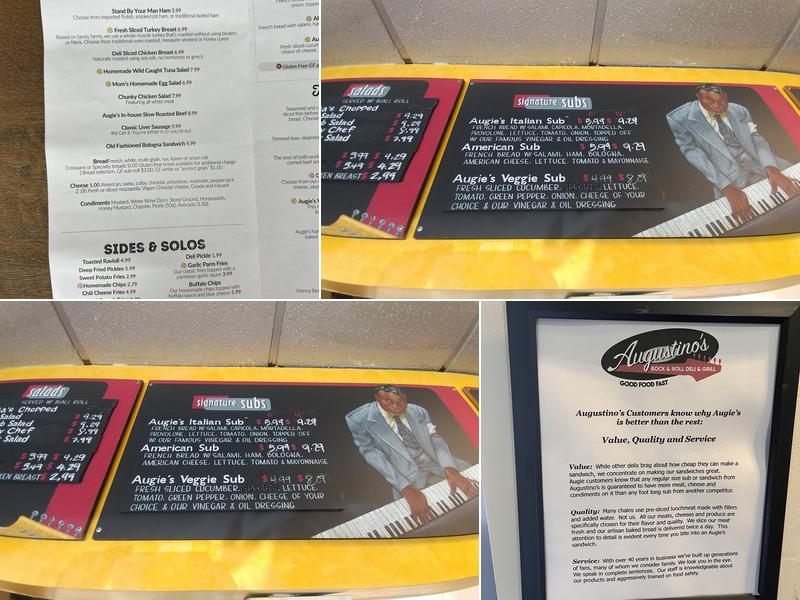 Augustino's Rock and Roll Deli and Grill Menu