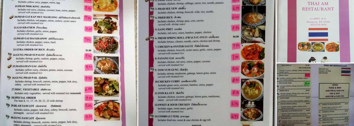 Thai-Am Menu