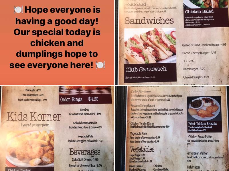 Nanny's Country Kitchen Menu