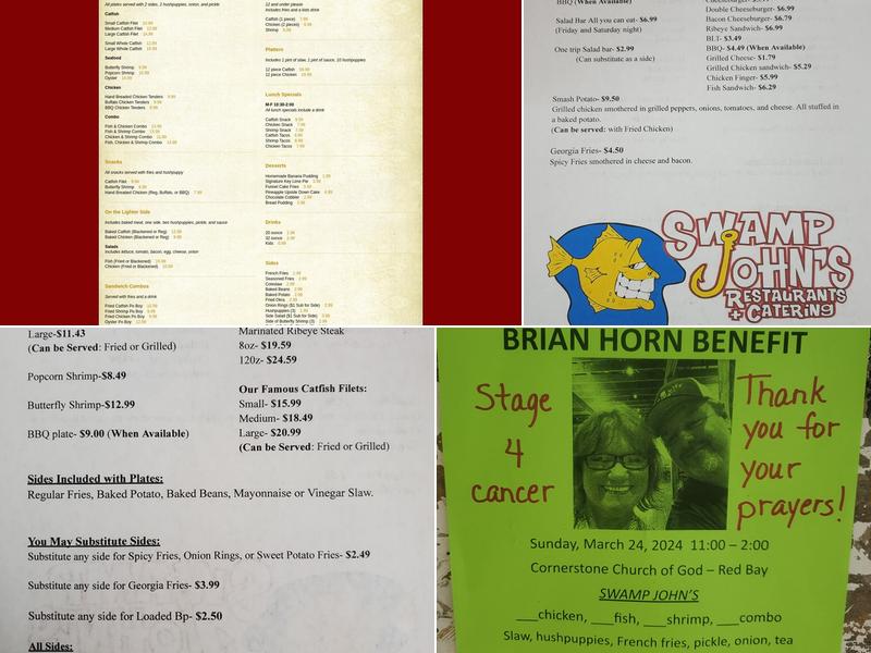 Swamp John's Restaurant Menu