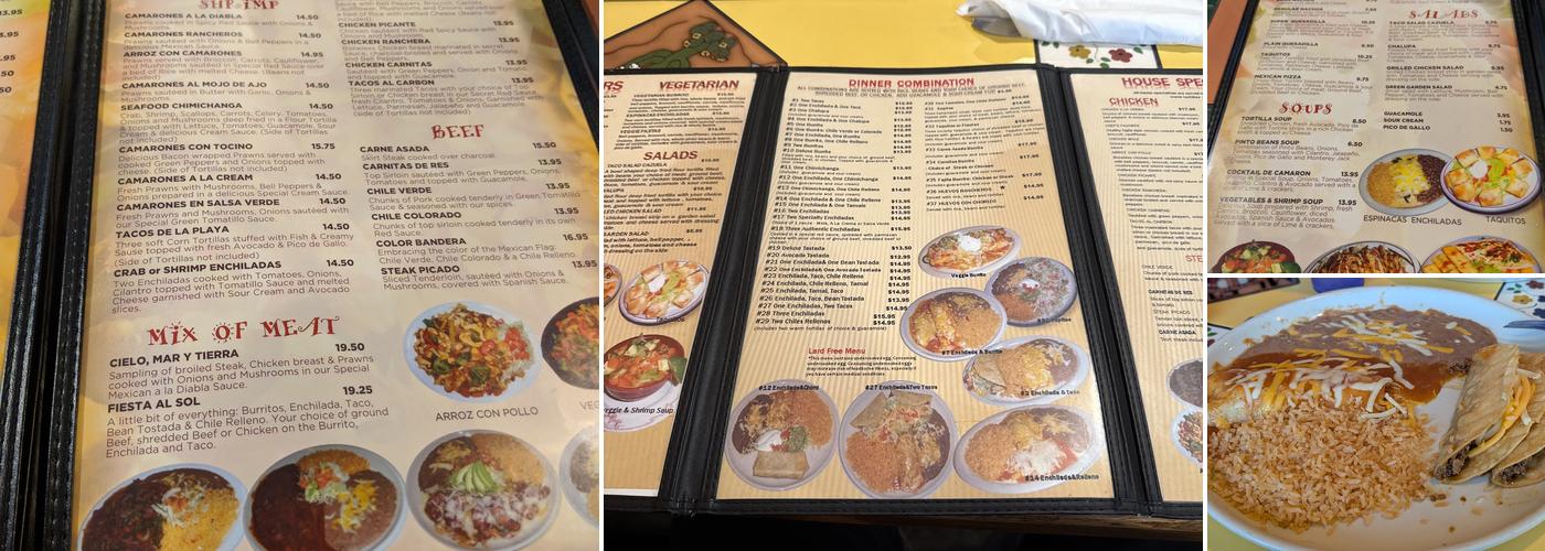 SOL De Sutherlin Menu