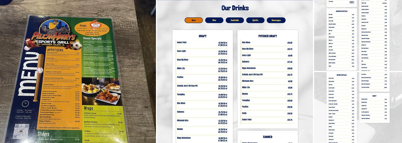 Pelican Harry's Sports Grill Menu