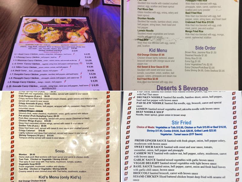 Bangkok Thai Menu