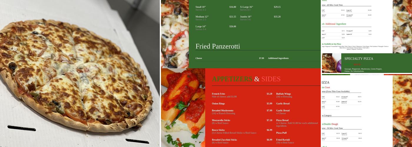 Franco's Pizza Menu