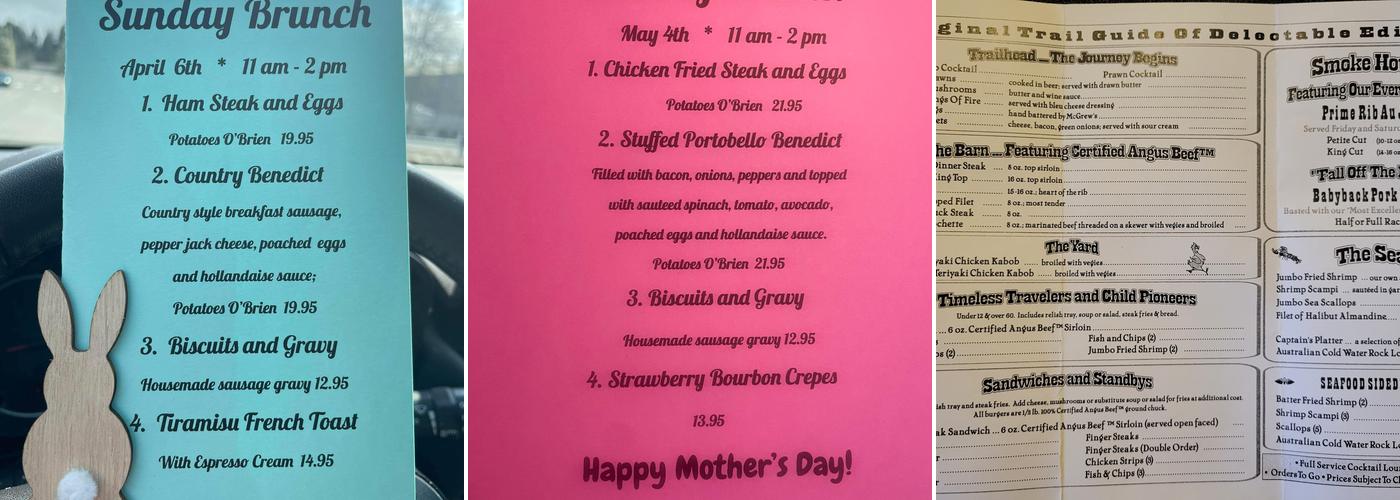 McGrew's Restaurant and Lounge Menu