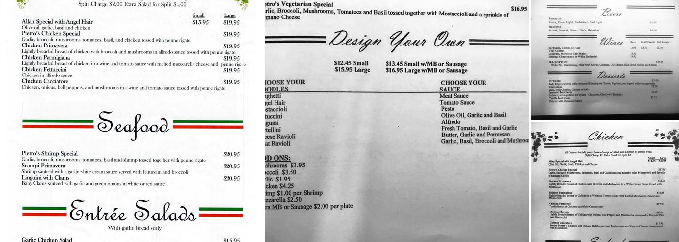 Pietro's Italian Restaurant Menu