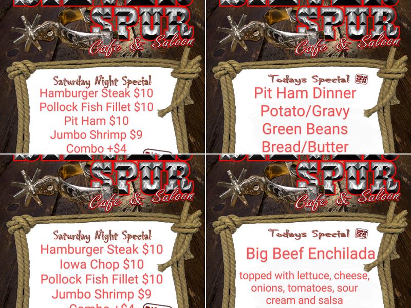 Silver Spur Cafe & Bar Menu