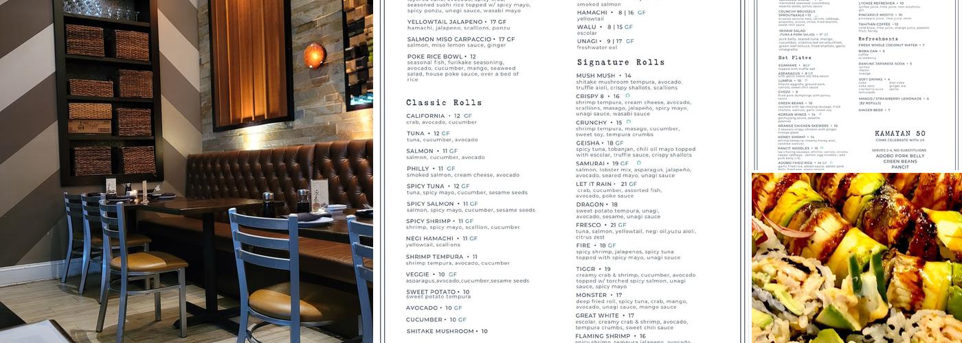 MORA Asian Fusion Menu