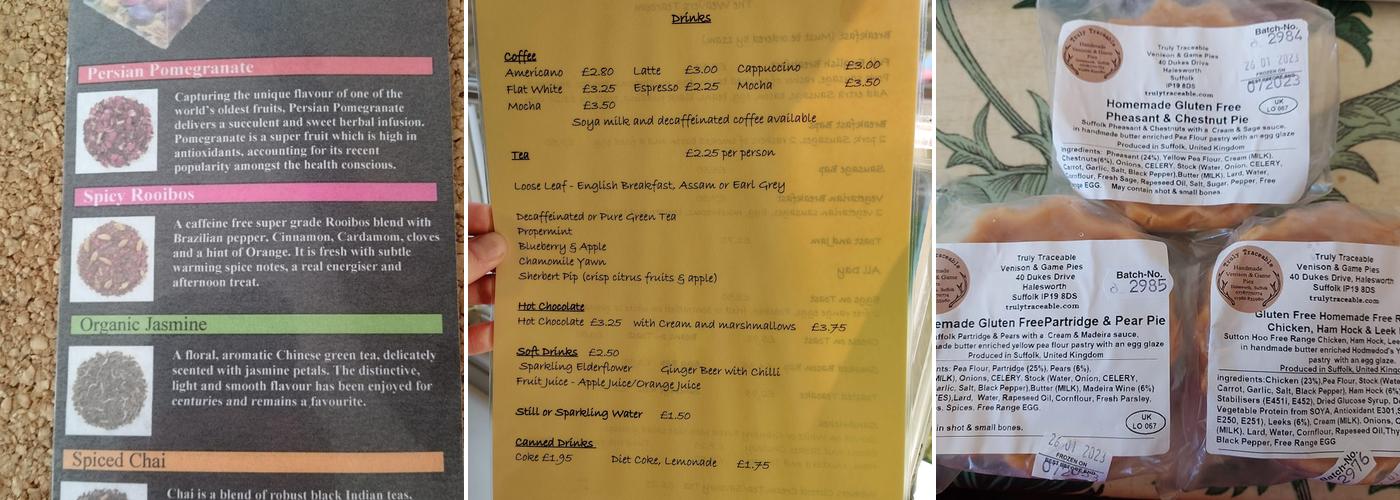 Weavers Tea Room Menu