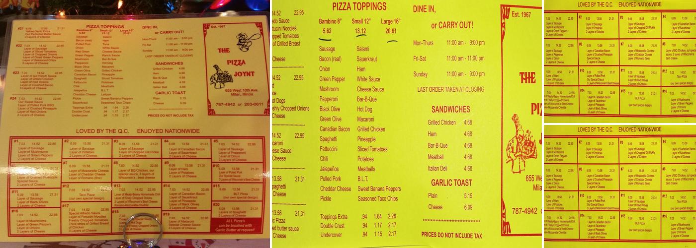 Pizza Joynt Menu